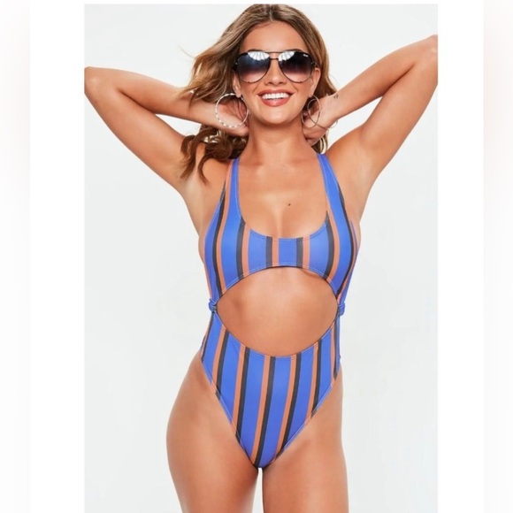 MISSGUIDED Striped One Piece Bathing Suit - Picture 1 of 9
